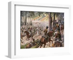 The Battle of Kulm and the French Break Through-R Knoetel-Framed Art Print