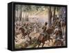 The Battle of Kulm and the French Break Through-R Knoetel-Framed Stretched Canvas