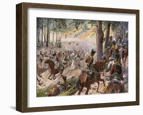 The Battle of Kulm and the French Break Through-R Knoetel-Framed Art Print