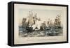 The Battle of Lake Erie, Commodore O.H. Perry's Victory, 1878-J. P. Newell-Framed Stretched Canvas