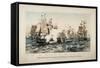 The Battle of Lake Erie, Commodore O.H. Perry's Victory, 1878-J. P. Newell-Framed Stretched Canvas