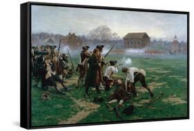 The Battle of Lexington, 19th April 1775, 1910-William Barnes Wollen-Framed Stretched Canvas