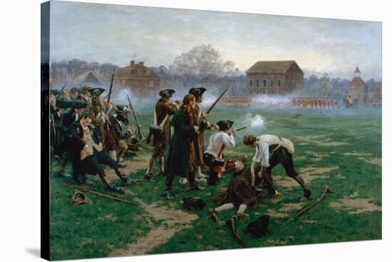 The Battle of Lexington, 19th April 1775, 1910-William Barnes Wollen-Stretched Canvas