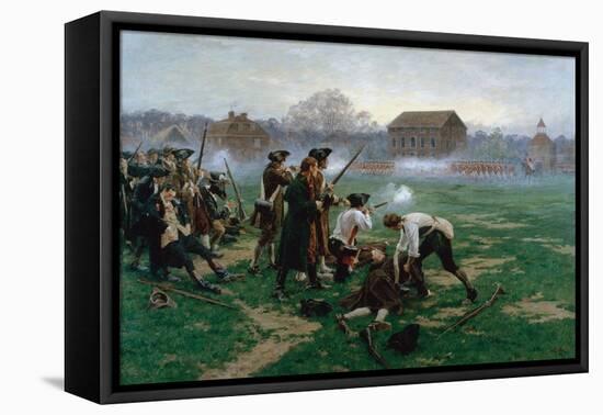 The Battle of Lexington, 19th April 1775, 1910-William Barnes Wollen-Framed Stretched Canvas