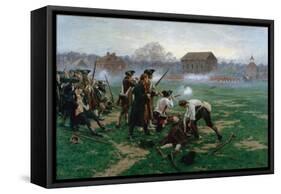 The Battle of Lexington, 19th April 1775, 1910-William Barnes Wollen-Framed Stretched Canvas