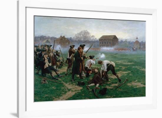 The Battle of Lexington, 19th April 1775, 1910-William Barnes Wollen-Framed Giclee Print