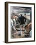 The Battle of Manila Bay. - Fighting a Six-Inch Gun on Board the Olympia-Frederick Coffay Yohn-Framed Giclee Print