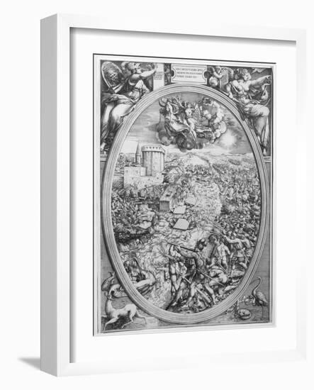 The Battle of Muehlberg, 24 April 1547, 1551-Enea Vico-Framed Giclee Print