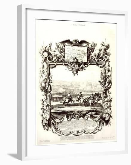 The Battle of Oudenaarde, 11th July 1708, Engraved by Jeremias Wolff and Johann August Corvinus-Abraham Drentwett-Framed Giclee Print