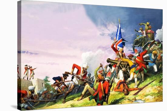 The Battle of Plassey-Severino Baraldi-Stretched Canvas