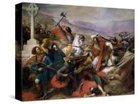 The Battle of Poitiers, 25th October 732, Won by Charles Martel (688-741) 1837-Charles Auguste Steuben-Stretched Canvas