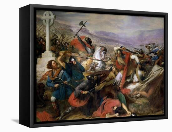 The Battle of Poitiers, 25th October 732, Won by Charles Martel (688-741) 1837-Charles Auguste Steuben-Framed Stretched Canvas