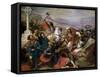 The Battle of Poitiers, 25th October 732, Won by Charles Martel (688-741) 1837-Charles Auguste Steuben-Framed Stretched Canvas
