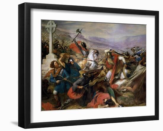 The Battle of Poitiers, 25th October 732, Won by Charles Martel (688-741) 1837-Charles Auguste Steuben-Framed Giclee Print