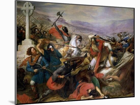 The Battle of Poitiers, 25th October 732, Won by Charles Martel (688-741) 1837-Charles Auguste Steuben-Mounted Giclee Print