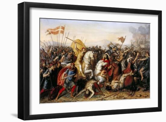 The Battle of Saucourt-En-Vimeu on 3 August 881-Jean-Joseph Dassy-Framed Giclee Print