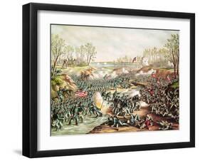 The Battle of Shiloh, 1862-Kurz And Allison-Framed Giclee Print