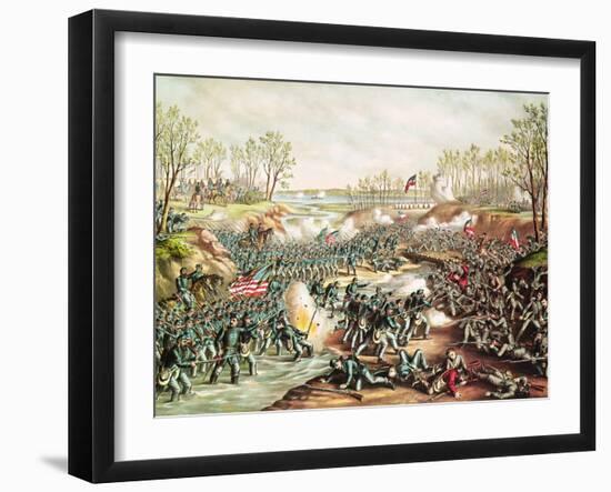 The Battle of Shiloh, 1862-Kurz And Allison-Framed Giclee Print