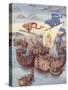 The Battle of Sluys (Colour Litho)-Anne & Johnstone Janet (1928-79) Johnstone-Stretched Canvas