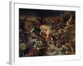 The Battle of Taillebourg, 21st July 1242, 1837-Eugene Delacroix-Framed Giclee Print