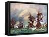 The Battle of Texel, 1673 (C192)-Eugene Isabey-Framed Stretched Canvas