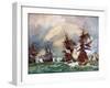 The Battle of Texel, 1673 (C192)-Eugene Isabey-Framed Giclee Print