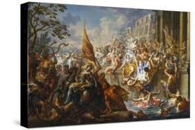 The Battle of the Amazons-Johann Georg Platzer-Stretched Canvas