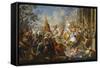 The Battle of the Amazons-Johann Georg Platzer-Framed Stretched Canvas