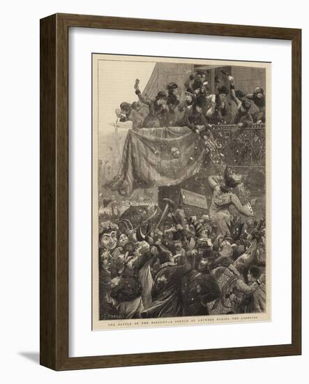 The Battle of the Balcony, a Sketch at Antwerp During the Carnival-Charles Joseph Staniland-Framed Giclee Print
