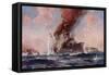 The Battle of the Falklands: the Sinking of the Scharnhorst-E. S. Hodgson-Framed Stretched Canvas