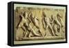 The Battle of the Greeks and the Amazons, from the Mausoleum of Halicarnassus, circa 350 BC-null-Framed Stretched Canvas