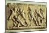 The Battle of the Greeks and the Amazons, from the Mausoleum of Halicarnassus, circa 350 BC-null-Mounted Giclee Print