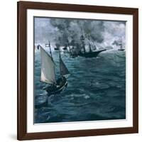 The Battle of the Kearsarge and the Alabama, 1864-Edouard Manet-Framed Premium Giclee Print