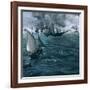 The Battle of the Kearsarge and the Alabama, 1864-Edouard Manet-Framed Premium Giclee Print