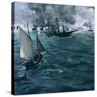 The Battle of the Kearsarge and the Alabama, 1864-Edouard Manet-Stretched Canvas