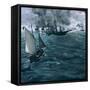 The Battle of the Kearsarge and the Alabama, 1864-Edouard Manet-Framed Stretched Canvas