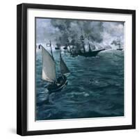 The Battle of the Kearsarge and the Alabama, 1864-Edouard Manet-Framed Giclee Print