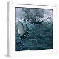 The Battle of the Kearsarge and the Alabama, 1864-Edouard Manet-Framed Giclee Print