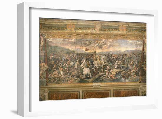 The Battle of the Milvian Bridge, 1517-1524-Gianfrancesco Penni-Framed Giclee Print