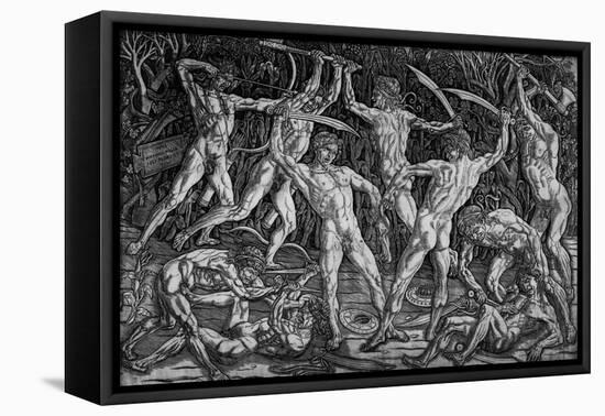 The Battle of the Naked Men, Around 1470-Antonio Pollaiolo-Framed Stretched Canvas