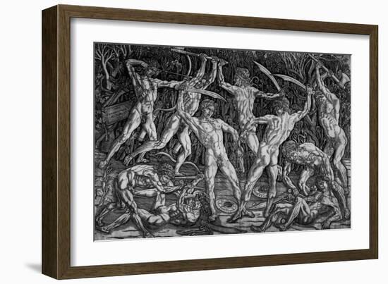 The Battle of the Naked Men, Around 1470-Antonio Pollaiolo-Framed Giclee Print