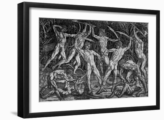 The Battle of the Naked Men, Around 1470-Antonio Pollaiolo-Framed Giclee Print