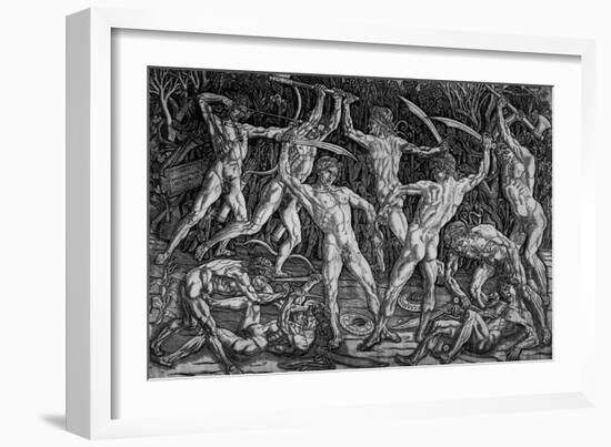 The Battle of the Naked Men, Around 1470-Antonio Pollaiolo-Framed Giclee Print