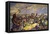 The Battle of the Neva on July 15, 1240, 1940-Julia Truze-Ternovskaya-Framed Stretched Canvas