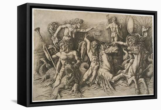 The Battle of the Sea Gods, Ca 1475-Andrea Mantegna-Framed Stretched Canvas