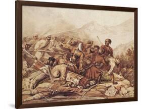 The Battle of the Valerik River on July 11, 1840, 1840-Mikhail Yuryevich Lermontov-Framed Giclee Print