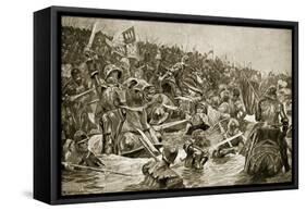 The Battle of Towton, Illustration from 'Hutchinson's Story of the British Nation', C.1923-Richard Caton Woodville II-Framed Stretched Canvas