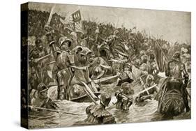 The Battle of Towton, Illustration from 'Hutchinson's Story of the British Nation', C.1923-Richard Caton Woodville II-Stretched Canvas