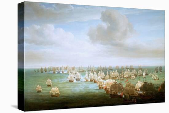 The Battle of Trafalgar, 21 October 1805, Beginning of the Action, C.1808 (Oil on Canvas)-Nicholas Pocock-Stretched Canvas