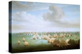 The Battle of Trafalgar, 21 October 1805, Beginning of the Action, C.1808 (Oil on Canvas)-Nicholas Pocock-Stretched Canvas